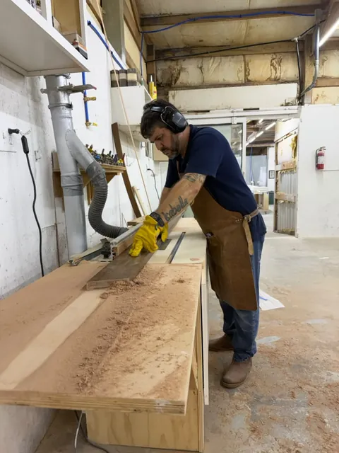 Arched double entry doors, in the shop (Shop project)