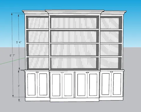 Built-in display wall, 3d design (Larry)