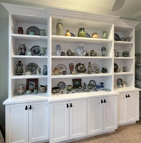 Built-in display wall, Larry project by Ocean Bay Interiors